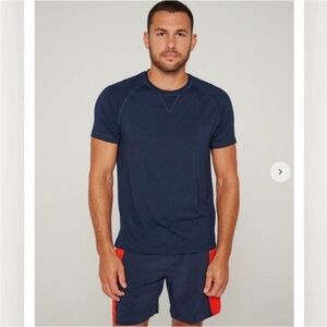 Fourlaps Men's Blue Short Sleeve raglan crew neck Tee M